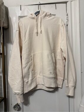 Champion Men's Off-White Reverse Weave Pullover Hoodie